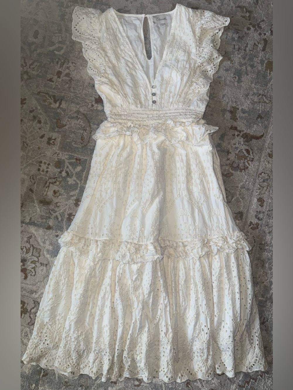 Cleobella Cherie Eyelet Ruffle Tiered Maxi Dress